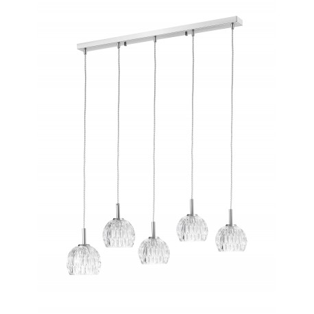 Pendant clear glass & chrome base 5*28W L:100*W:12*H133 G9 excl. 
