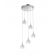 Pendant Clear glass & Chrome base 5*28W D:40*H:140 G9 excl. 