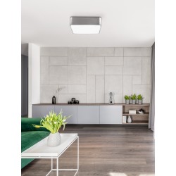 Ceiling lamp, Metal, Matt steel, 4*E27*60W, 46*46*10cm 