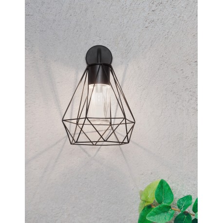 Black Die-Casting Aluminium Clear Glass LED E27 1x12 Watt 220-240 Volt IP54 Bulb Excluded D: 25 W: 27 H: 40 cm 