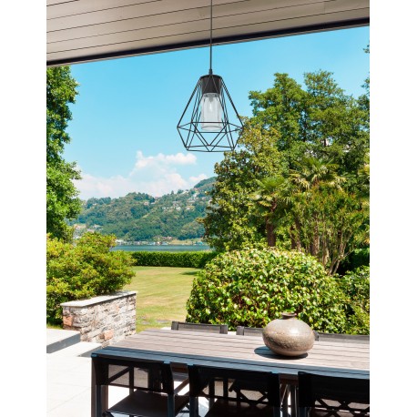 Black Die-Casting Aluminium Clear Glass LED E27 1x12 Watt 220-240 Volt IP54 Bulb Excluded D: 22 H: 95 cm 