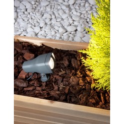 Dark Gray Aluminium & Glass LED GU10 1x7 Watt 220-240 Volt IP54 Bulb Excluded D: 7.5 W: 15 H: 36 cm 