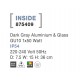 Dark Gray Aluminium & Glass LED GU10 1x7 Watt 220-240 Volt IP54 Bulb Excluded D: 7.5 W: 15 H: 36 cm 