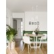 Pendant lamp, Steel & wood, White, E27, 40W, D:18*27 