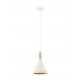 Pendant lamp, Steel & wood, White, E27, 40W, D:18*27 