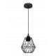 Pendant lamp, Steel, Black & black cable, E27, 40W, D:15*18
