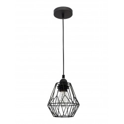 Pendant lamp, Steel, Black & black cable, E27, 40W, D:15*18 