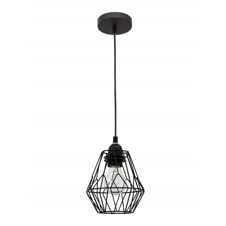 Pendant lamp, Steel, Black & black cable, E27, 40W, D:15*18 