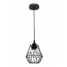 Pendant lamp, Steel, Black & black cable, E27, 40W, D:15*18