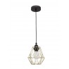 Pendant lamp, Steel, Brass gold & black cable, E27, 40W, D:15*18 