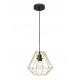 Pendant lamp, Steel, Brass gold & black cable, E27, 40W, D:27*23 