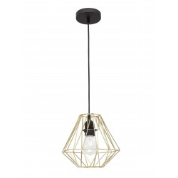 Pendant lamp, Steel, Brass gold & black cable, E27, 40W, D:27*23 