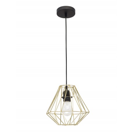 Pendant lamp, Steel, Brass gold & black cable, E27, 40W, D:27*23 