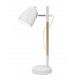 White Metal & Natural WoodE27 1x40 Watt 230 Volt 