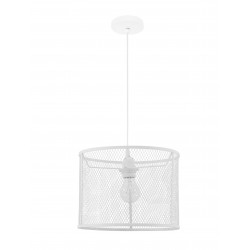 Pendant lamp, Metal, White & white cable, E27, 25W, D:29*21.5 