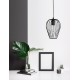Pendant lamp, Metal, Black & black cable, E27, 25W, D:15*21 