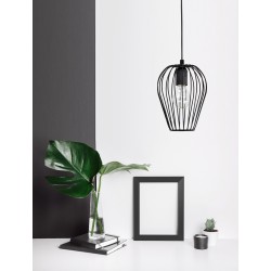Pendant lamp, Metal, Black & black cable, E27, 25W, D:15*21 