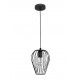 Pendant lamp, Metal, Black & black cable, E27, 25W, D:15*21 