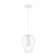 Pendant lamp, Metal, white & white cable, E27, 25W, D:15*21 