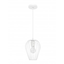Pendant lamp, Metal, white & white cable, E27, 25W, D:15*21 