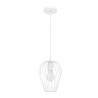 Pendant lamp, Metal, white & white cable, E27, 25W, D:15*21