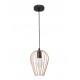 Pendant lamp, Metal, Rose god & black cable, E27, 25W, D:15*21 