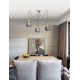 Pandant Gray GlassBrass MetalBlack PVC WireE27 3x40 