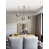 Pandant Gray GlassBrass MetalBlack PVC WireE27 3x40