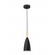 Pendant Black AluminiumNatural WoodBlack Fabric WireE14 