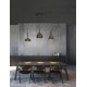 Pendant light 3*LED 10W iron & aluminium, black & inside gold 