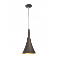 Pendant lamp 1*E27*40W iron & aluminum, black & inside gold 