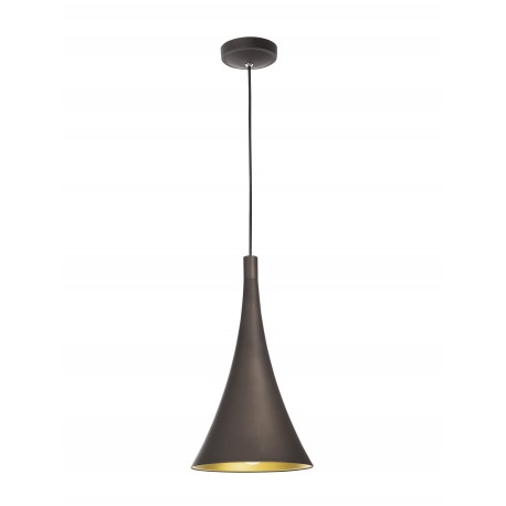 Pendant lamp 1*E27*40W iron & aluminum, black & inside gold 