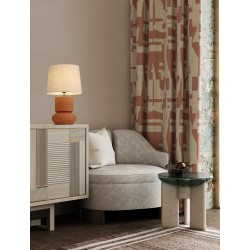 Terracotta Ceramic & Fabric Shade LED E27 1x12Watt 100-240Volt IP20 Bulb Excluded Cable Length: 120 cm D:30.5 H:48.5 cm 
