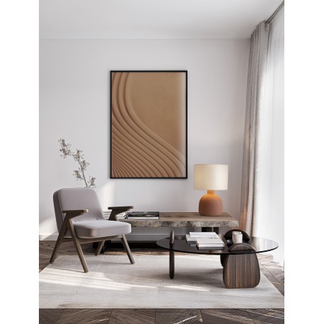 Taupe 'Papier-Mâché & Fabric Shade LED E27 1x12Watt 100-240Volt IP20 Bulb Excluded Cable Length: 120 cm D:38 H:55 cm 