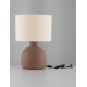 Taupe 'Papier-Mâché & Fabric Shade LED E27 1x12Watt 100-240Volt IP20 Bulb Excluded Cable Length: 120 cm D:38 H:55 cm 