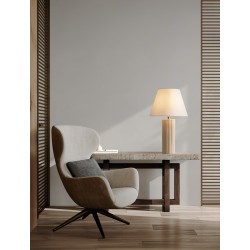 Beige Scallop Stone Casting & Fabric Shade LED E27 1x12Watt 100-240Volt IP20 Bulb Excluded Cable Length: 110 cm D:30 H:50 cm 