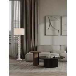 White Stone 'Papier-Mâché & Fabric Shade LED E27 1x12Watt 100-240Volt IP20 Bulb Excluded Cable Length: 200 cm D:50 H:155 cm 