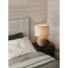 Beige Aged Ceramic & Fabric Shade LED E27 1x12Watt 100-240Volt IP20 Bulb Excluded Cable Length: 120 cm D:30 H:44 cm 