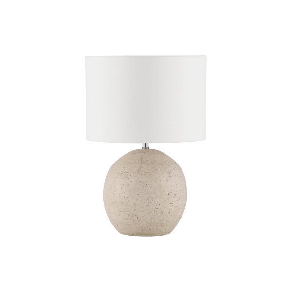 Beige Aged Ceramic & Fabric Shade LED E27 1x12Watt 100-240Volt IP20 Bulb Excluded Cable Length: 120 cm D:30 H:44 cm 