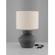 Anthracite Ceramic & Fabric Shade LED E27 1x12Watt 100-240Volt IP20 Bulb Excluded Cable Length: 120 cm D:32 H:52 cm 