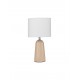 Linen Fabric Shade & Natural Wood LED E27 1x12 Watt 100-240 Volt IP20 bulb excluded Switch On/Off D: 16 H: 30 cm 