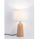 Linen Fabric Shade & Natural Wood LED E27 1x12 Watt 100-240 Volt IP20 bulb excluded Switch On/Off D: 16 H: 30 cm 