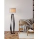 Gray Linen Shade & Black Wood LED E27 1x12 Watt 100-240 Volt IP20 Bulb Excluded Cable Length 180 cm D: 46 H: 165 cm 