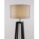 Gray Linen Shade & Black Wood LED E27 1x12 Watt 100-240 Volt IP20 Bulb Excluded Cable Length 180 cm D: 46 H: 165 cm 