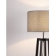 Gray Linen Shade & Black Wood LED E27 1x12 Watt 100-240 Volt IP20 Bulb Excluded Cable Length 180 cm D: 46 H: 165 cm 