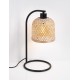 Natural Bamboo & Black Metal LED E27 1x12 Watt 100-240 Volt IP20 bulb excluded Cable Length 150 cm Switch On/Off D: 16 H: 41