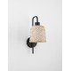 Natural Bamboo & Black Metal LED E27 1x12 Watt 100-240 Volt IP20 bulb excluded D: 16 W: 22 H: 36 cm 