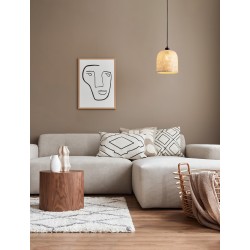 Natural Bamboo & Black Metal LED E27 1x12 Watt 100-240 Volt IP20 bulb excluded D: 23 H: 130 cm 