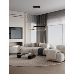 Triac Dimmable Sandy Black & Gold Steel & Aluminium LED 36 Watt 220-240Volt 1685Lm 3200K IP20 L: 54 W: 30 H: 150 cm 