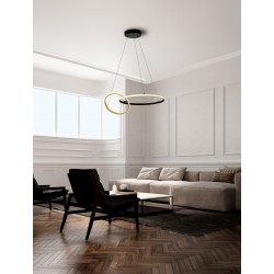 Triac Dimmable Sandy Black & Gold Steel & Aluminium LED 36 Watt 220-240Volt 1620Lm 3200K IP20 D: 63 W: 46 H: 150 cm 